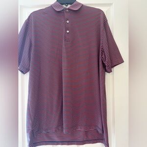 Peter Millar Navy and Red Striped Polo